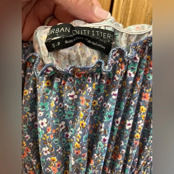 Urban Outfitters Small Blue Mini Floral Print Jersey Dress - Picture 4 of 6